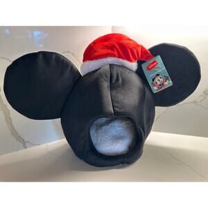 New Disney Fetch Small Pet Bed featuring a Mickey Mouse Santa Cozy Cave Design